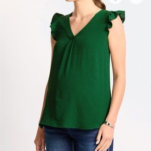 Gilli Emerald Ruffle Sleeve Blouse